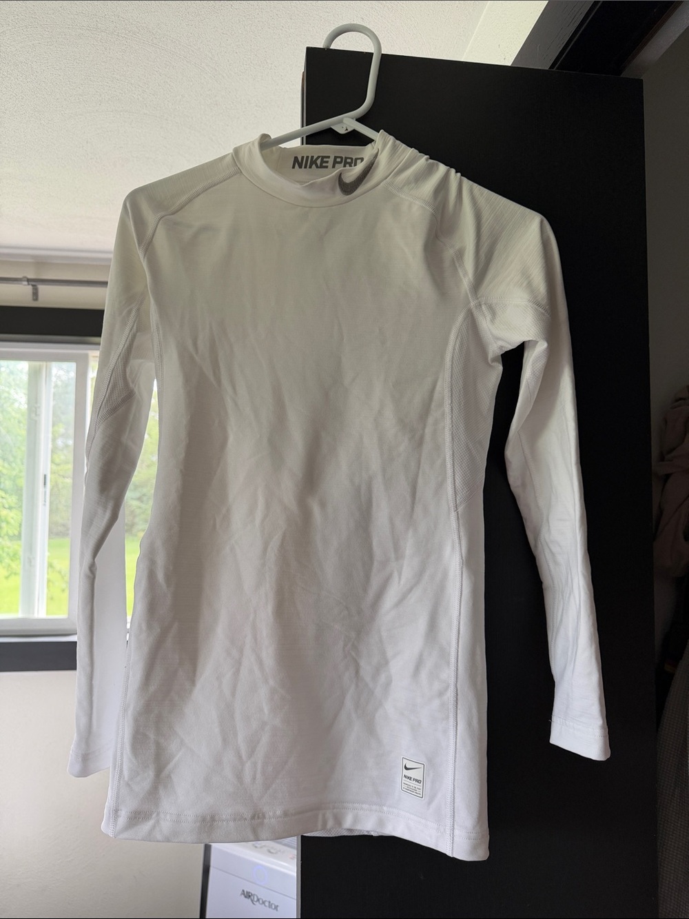 Nike White Long Sleeve Conpression Top